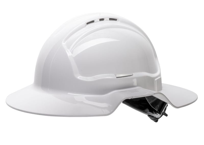 Broad Brim Vented Hard Hat – Ratchet - Choose Colour