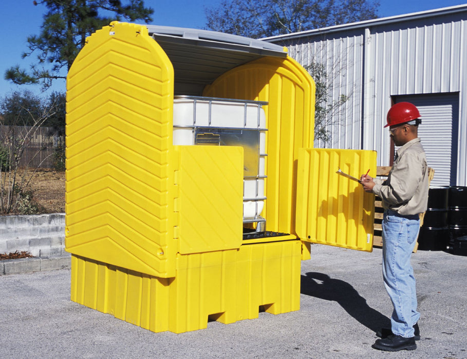 Ultra - IBC Spill Pallet with Drain Hard Top