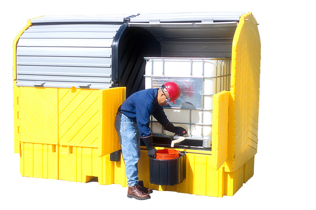 Ultra - IBC Spill Pallet Twin Hard Top, with Drain