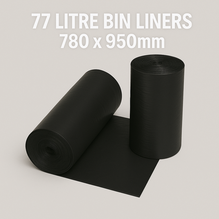 77 Litre Bin Liners – 780 x 950mm (250 Bags per Pack)