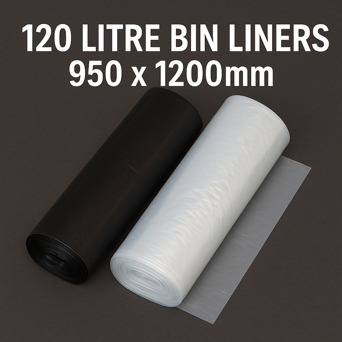 120 Litre Bin Liners – 950 x 1200mm (250 Bags per Pack)