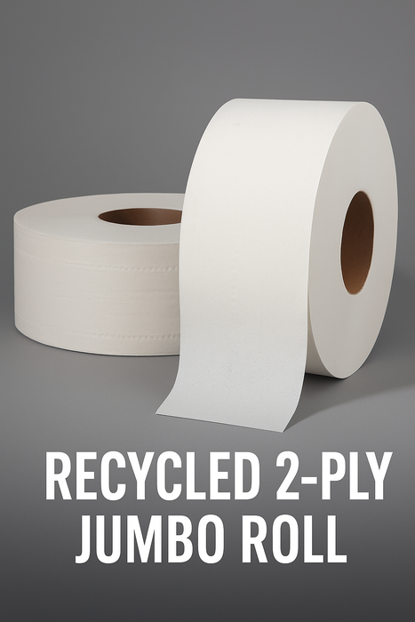 Toilet Paper Recycled 2-Ply Edge Embossed Jumbo Rolls – 8 Rolls/Pack