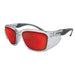 Rayzr Safety Glasses - Clear Frame - Red Mirror Polarised