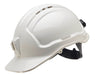 Tuffgard Vented Hard Hat with Sliplock Harness and plastic lamp bracket - White