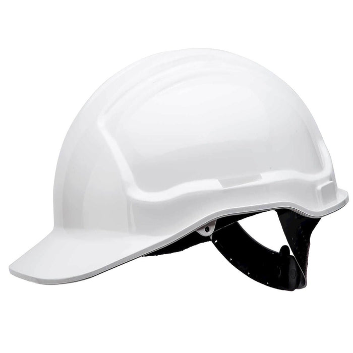 Tuffgard White Non-Vented Hard Hat - Polycradle Sliplock Harness