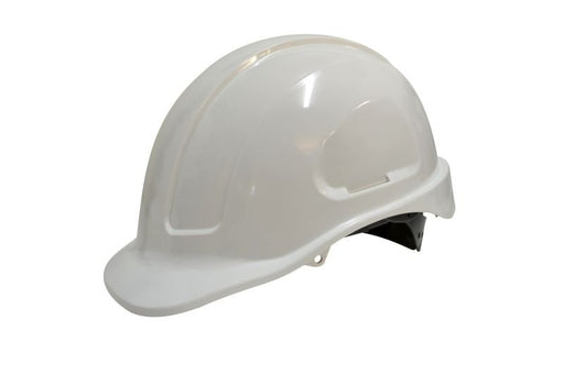 Maxisafe White Unvented Hard Hat - Ratchet Harness