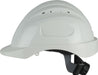 Maxisafe Long Peak White Vented Hard Hat, ratchet harness