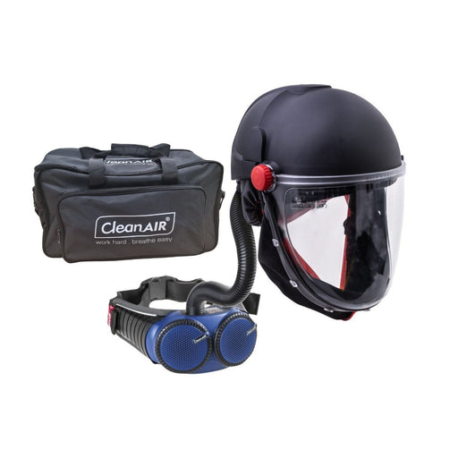 CA-40G with flip-up visor with AerGo PAPR