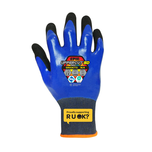 Glove EPIC® Uppercut R U OK? Recoil 5D Cut Resistant Nitrile 