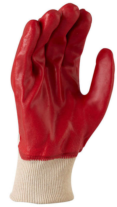 Maxisafe Red PVC single dipped - Knit Wrist