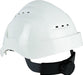 Maxisafe Long Peak White Vented Hard Hat, ratchet harness