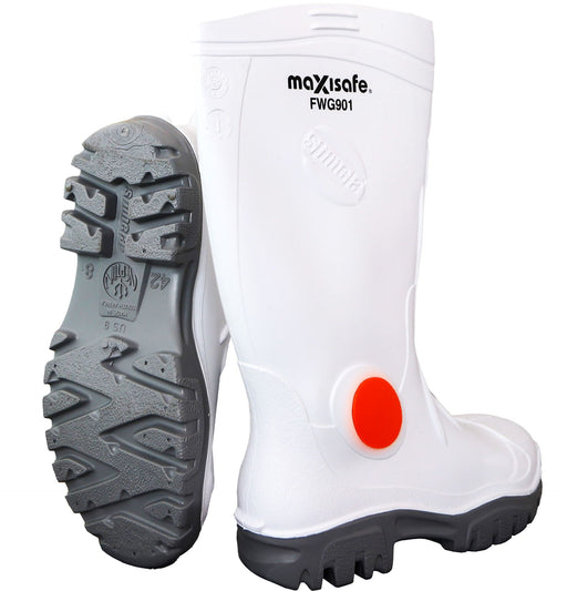 Stimela 'Executive' White Gumboots with Safety Toe