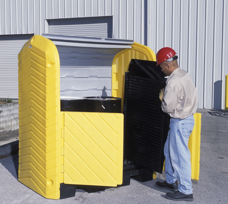 Ultra - Hard Top 2 Drum Plus Spill Pallet, Drain