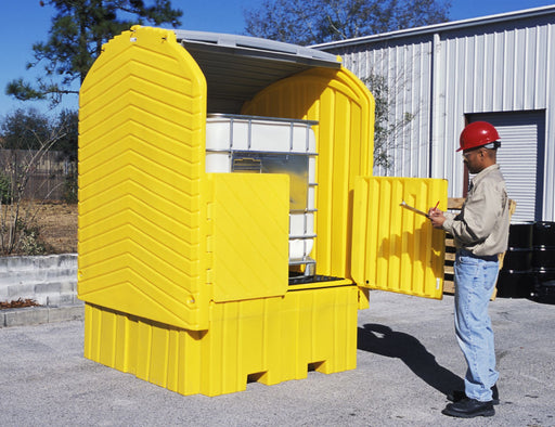Ultra - IBC Spill Pallet with Drain Hard Top