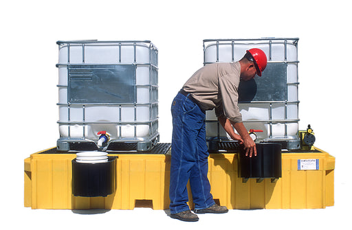 Ultra - IBC Spill Pallet Twin 2 Bucket Shelves Drain
