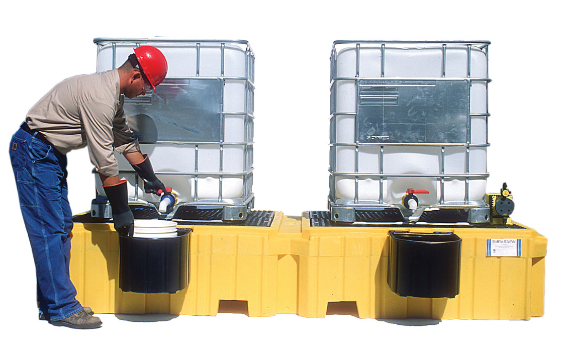 Ultra - IBC Spill Pallet Twin 2 Bucket Shelves Drain