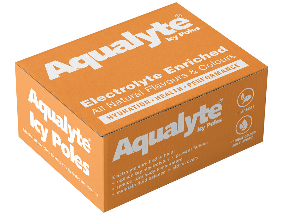 Aqualyte Electrolyte Icy Pole - Orange Flavour, Box of 50